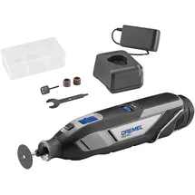 DREMEL 8240 Akku-Rotationswerkzeug, 12V 2Ah Lithium-Ionen-Akku, Multifunktionswerkzeug Set mit 5 Zubehören, variable Drehzahl 5.000–35.000/min, und schnelle Ladezeit