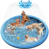 YAUNGEL Hundepool, 246 cm, Planschbecken für Große & Kleine Hunde, 0.55mm Verdickt Anti-Rutsch Matte Faltbarer Langlebig Splash Pad für Sommer, Garten