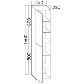 Burgbad Fiumo Hochschrank 35 x 32 x 160 cm