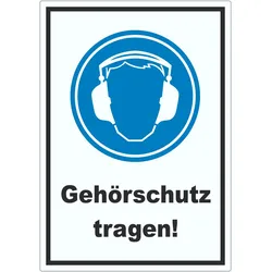 Gehörschutz tragen Aufkleber A3 (297x420mm)