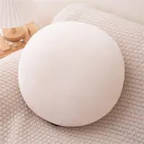 Herfair Rundes Kissen, 40cm Deko Kissen Pillow Flauschiges Bodenkissen Plüschkissen, Weiche Füllkissen Kopfkissen Sofakissen für Wohnzimmer Bett Deko (Beige)