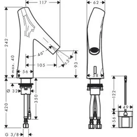 Hansgrohe Starck Organic Waschtischmischer Polished Black Chrome
