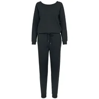 URBAN CLASSICS Ladies Long Sleeve Terry Jumpsuit, Schwarz