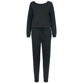 URBAN CLASSICS Ladies Long Sleeve Terry Jumpsuit, Schwarz