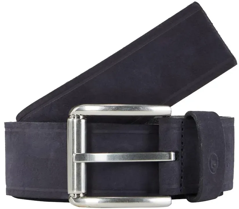 TOM TAILOR Herren TTJAY Ledergürtel mit eckiger Dornschließe, blau, Uni, Gr. 95