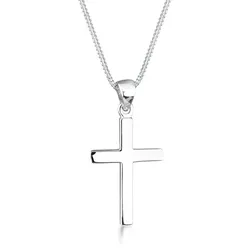 Elli Kette mit Anhänger »Halskette Kreuz Symbol Religion 925 Silber« Elli Silber 45