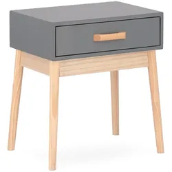 Nachttisch Ordinary aus Kiefernholz, Grau