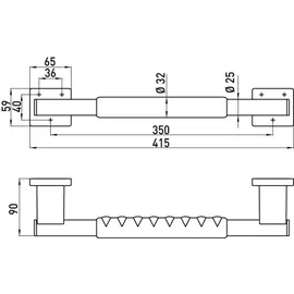 EMCO Haltegriff System 2 verchromt 415 mm