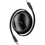 Baseus Free2Draw Mini USB-C – USB-C 100 W 1 m einziehbares Kabel Schwarz