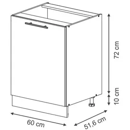 Vicco Unterschrank Fame-Line 60 x 51,6 x 82 cm Weiß