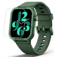 Kinder Smartwatch für Jungen Mädchen, Gehärtetes Glas Aktivitäts Tracker Uhr IP68 Wasserdichte con Displayschutzfolie, 19 Sportmodi, Herzfrequenz Schlafmonitor, Schrittzähler, Kindergeschenke (Grün)
