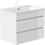 Posseik Waschbecken mit Unterschrank FELLINI 70 weiß glanz 70,0 x 48,0 x 58,4 cm