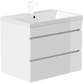Posseik Waschbecken mit Unterschrank FELLINI 70 weiß glanz 70,0 x 48,0 x 58,4 cm