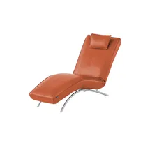 KOINOR Liege Jonas Leder 70 x 95 x 175 cm Orange elektrisch mit Kissen