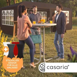 CASARIA Stehtisch Klappbar Schwarz