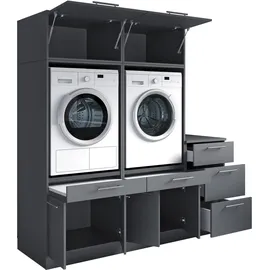 laundreezy Mehrzweckschrank-Set 186 x 200 x 68 cm Grau