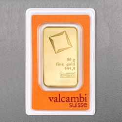 Goldbarren 50g VALCAMBI geprägt
