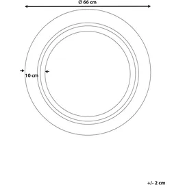 Beliani Wandspiegel Malo 66 cm 66 cm Schwarz