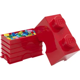 LEGO Aufbewahrungsstein 12,5 x 18 cm 2-tlg. rot