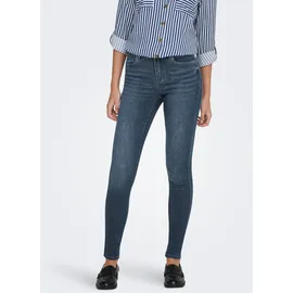 Only "ONLWAUW LIFE MID SK DNM", Damen, Gr. M (38), Länge 30, blau (blau schwarz denim), Denim/Jeans, Obermaterial: 64% Baumwolle, 31% Polyester, 3% Viskose, 2% Elasthan, unifarben, skinny fit, Jeans 5-Pocket-Jeans