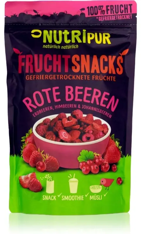 Nutripur Frucht Snacks Rote Beeren Trockenfrüchte 25 g