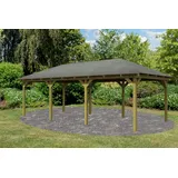 Karibu Pavillon "Mailand 2", grau (kdi), B/H/T: 345cm x 296cm x 695cm, Pavillons, BxT: 345x695 cm
