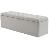 SOFTWEARY Polsterbank Bettbank mit Stauraum, auch als Garderobenbank geeignet (141/41/47 cm), Samt grau 141 cm x 47 cm x 41.5 cm