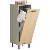 SoBuy Wäscheschrank mit Wäschesack Grau