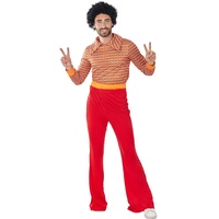 Funidelia | 70er Jahre Kostüm für Herren Disco Musik, Abba, Bee Gees- Kostüm für Erwachsene & Verkleidung für Partys, Karneval & Halloween - Größe M - Orange