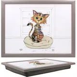 Lesser & Pavey Bug Art Kimba Kätzchen Knietablett mit Sitzsack zum Servieren von Gerichten | Schöne Knietabletts zum Essen auf dem Schoß zum Abendessen oder zum Atmen | neu gestaltete Futtertabletts