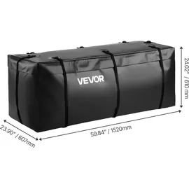 Vevor Gepäckträgertasche für Anhängerkupplung aus wasserdichtes 840D-PVC (0,566 m3), Gepäcktasche zur Aufbewahrung auf der Ladefläche von Lkws mit 8 verstärkten Gurten für PKW SUVs Schwarz