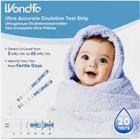 Wondfo Ovulationstest 20x LH 0-65mIU/ml Kontinuierliche Vorhersage der Ovulationstage Fruchtbarkeitsteststreifen Quantitative Ovulationstests für Frauen zu Hause Pinpoint 2 Peak Fruchtbarkeit Tage