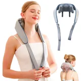 Axion Kraftwerk Kabelloses Nackenmassagegerät mit Hands-Free Verschluss | Nacken Rücken Schulter Massage & Wärmefunktion | Echtes, intesives Knetgefühl | Rückenmassagegerät mit Wärme