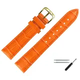MARBURGER Uhrenarmband 20mm Leder Alligator Prägung orange