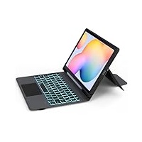 ROOFEI Galaxy Tab S6 Lite Hülle mit Tastatur QWERTZ : 7-Farbige Beleuchtung Tastatur mit Trackpad, All-in-one Tastatur Hülle mit Stifthalter für Samsung Galaxy Tab S6 Lite 10,4'' 2020/2022