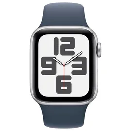 Apple Watch Series 6 GPS + Cellular 44 mm Edelstahlgehäuse silber, Sportarmband blau S-M