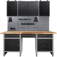 Ondis24 Werkstatt Set Harrys 160 cm Werkbank 3x Werkzeugschrank