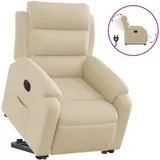 vidaXL Relaxsessel mit Aufstehhilfe Elektrisch Polyester 148 x 79,5 x 0 cm Creme
