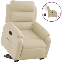 vidaXL Relaxsessel mit Aufstehhilfe Elektrisch Polyester 148 x 79,5 x 0 cm Creme