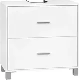 EUGAD Waschbeckenunterschrank (1-St) mit 2 Schubladen, freistehend, weiß, 60x60x30 cm weiß 60 cm x 60 cm x 30 cm