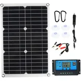 Lurrose Solar Panel Kit mit Laderegler Wasserdichtes Flexibles Solarmodul für Yachten Dc Dual USB Ports Multifunktionaler Tragbarer Solar ladecontroller Geeignet für Kleine Solarsysteme