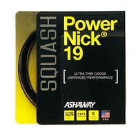 Ashaway Powernick Squash 19g Black String - Black by ASHAWAY