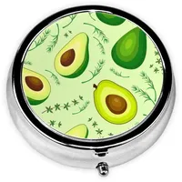 Avocado Muster Runde Mini Pillendose Tragbare Reise Pillen Vitamin Pillen Box