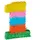 Relaxdays Pinata Geburtstag Zahl 1 Papier Gelb/Grün/Rosa