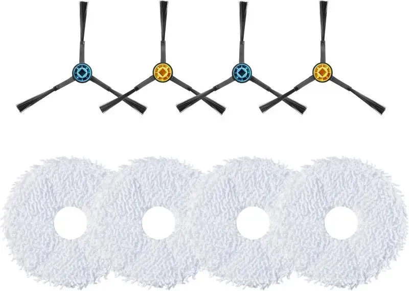 EUREKA J12 Ultra-SB-MOP Zubehörset für Saugroboter, 4er-Pack Seitenbürsten & 4er-Pack Wischpads