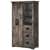 Massivmoebel24 Schrank Mango 100 x 175 x 45 cm Grau