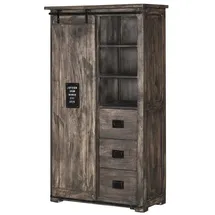 Massivmoebel24 Schrank Mango 100 x 175 x 45 cm Grau