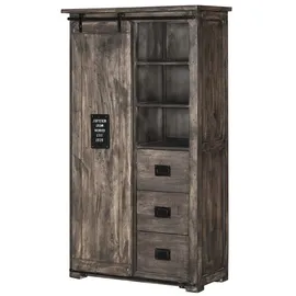 Massivmoebel24 Schrank Mango 100 x 175 x 45 cm Grau