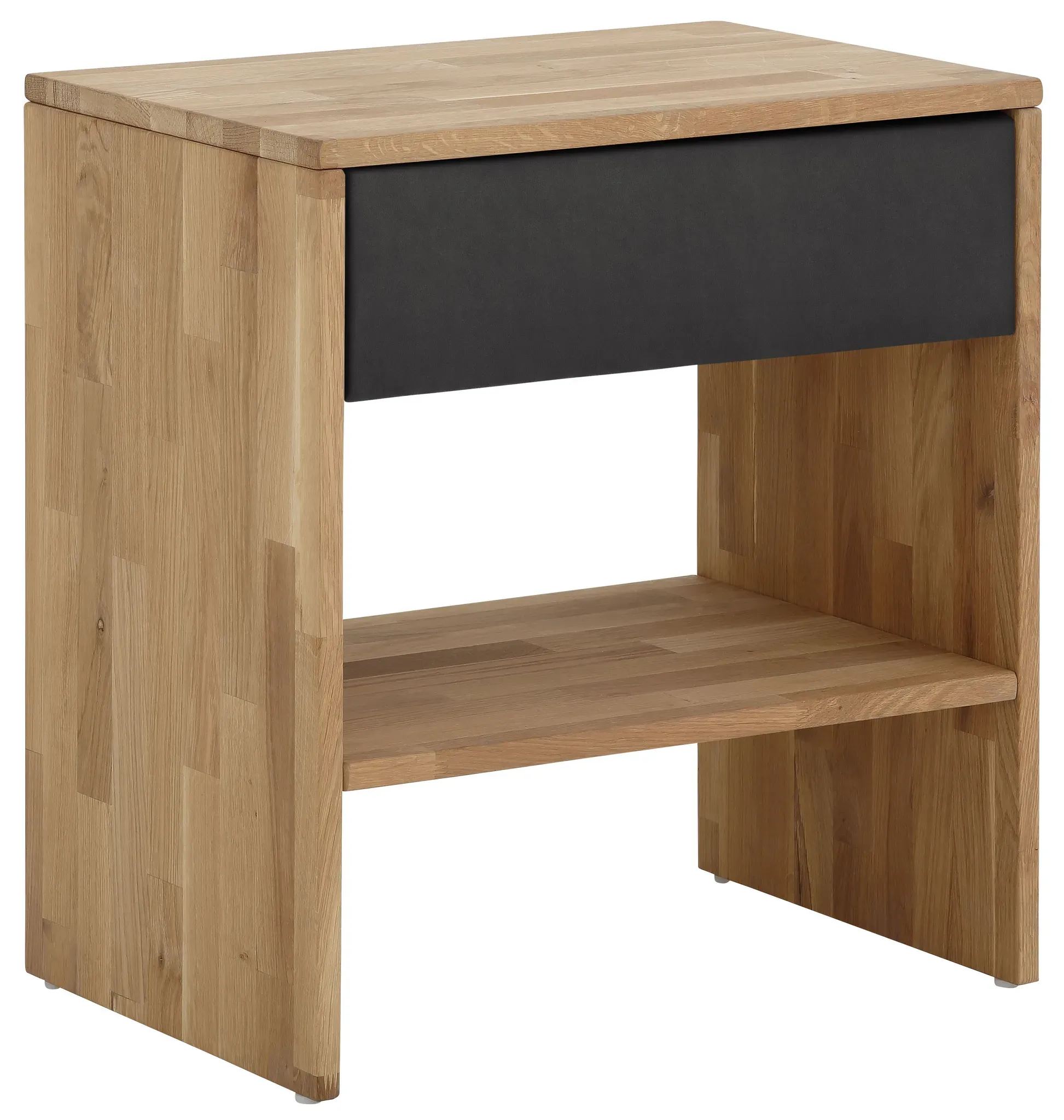 Nachttisch PLACES OF STYLE "Vinton", grau (charcoal, natur, luxus, microfaser vintage), B:60cm H:65,5cm T:42cm, Tische