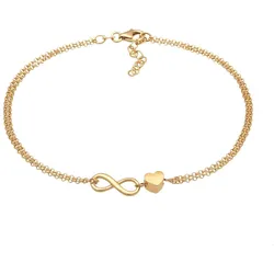 Elli Herz Liebe Unendlichkeit Infinity 925 Silber Fußketten   Damen 